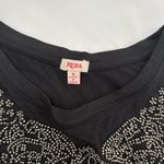 Reba NEW Black Long Sleeve Beaded Top Stretch Soft Tunic Whimsigoth Western NWT Photo 2