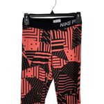 Nike ‎ Pro Dri Fit Capri Capris Womens Medium Pink Black Geometric Activewear Photo 1