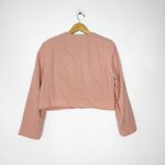ZARA Pink Textured Button-Front Crop Blazer Size Medium Photo 1