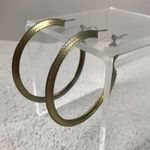 4” Textured Gold Latina Hoop Earrings Photo 3