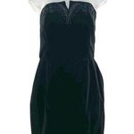 Escada Velvet Strapless Mini Dress Vintage 80s Black LBD Photo 0
