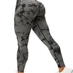 Tie Dye High Waisted Yoga Pants Seamless Scrunch Butt Lifting tummy control M Gray Size M Photo 0