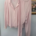 Victoria's Secret  Pink Modal ‎ Lace Pajama Set Long Sleeve Pants L Photo 0