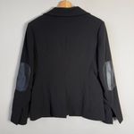 Drew NWT Midas Faux Leather Elbow Patch Blazer Jacket Women's Small Black Career Photo 8