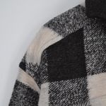 ANINE BING NEW  Maeve Buffalo Check Jacket Oversized Shaket Black Cream Wool XS Photo 3