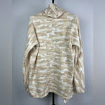 Lucky Brand ‎ Tan Neutral Camo Print Hooded Open Front Cardigan Sweater Photo 6