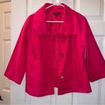 Rafaella Hot Pink Cropped Sleeve 2-Button Blazer Tailored Utility Jacket Barbie Size M Photo 3