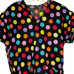Happy‎ Faces Scrub Shirt Black Size M Photo 1