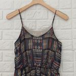Boho print double layered hem‎ elastic waist dress Black Size L Photo 1