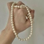 Powder Pink Pearl Necklace Vintage “Dinah” Peachy Elegant Classic Minimal Pearlcore Photo 4