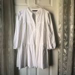 ZARA  Embroidered Eyelet Floral Cotton Mini button down Dress boho babydoll sz M Photo 1