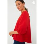 Tuckernuck Pomander Place Red Hollis Top V-neck Blouse XS Photo 8