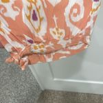 Christian Siriano ikkat print rayon linen pants with pockets Orange Photo 4