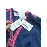 Ba&sh Robe Tanina Navy Blue Embroidered V-Neck Midi Dress NWT Photo 5