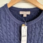 J.Crew  Odette Cable Knit Sweater Lady Jacket In Mediterranean Navy, Size X-Small Photo 4