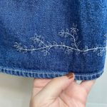 Vintage B. Moss women's medium wash embroidered blue denim cotton‎ knee dress 10 Photo 4