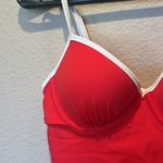 Shade & Shore New  Red and White One Piece Swimsuit Size 32B Photo 2