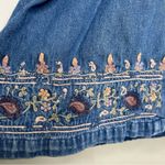 Vintage Maggie & Max Denim Chambray Button Down Blouse Top Size XL embroidered Photo 2