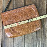 Patricia Nash  Embossed brown Leather wristlet Clutch Photo 2