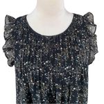 Joie  Tahoma Silk Mini Dress | Tossed Wildflowers Black Micro Floral Boho Chic Photo 5