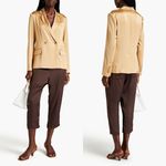 Nili Lotan NEW NWT Lena Double Breasted 100% Silk Blazer Jacket Khaki Photo 1
