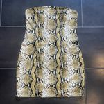 H:ours REVOLVE Snakeskin Leather Strapless Dress Photo 4