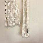 Free People  Flower Fields Sheer Mesh Button-Front Shirt Cream Size XS Photo 2