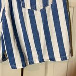 Vintage Chic Blue and White Striped Denim High Rise Shorts 1980s Waist 29 Inches Photo 12
