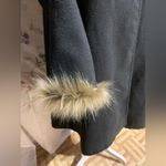 Black Faux Fur Trimmed Jacket Size L Photo 5
