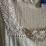 Old Navy size XL Tall Square crocheted Neck Tunic Top Oatmeal linen blend blouse Photo 4