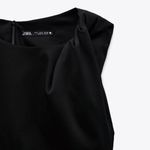 ZARA Cut Out Ruched Side Mini Dress in Black Size Small Photo 3