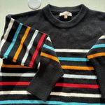 Philosophy  Striped Crew Neck Sweater Black White Blue Red Orange XL Photo 5