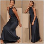 BHLDN Anthropologie Cortland High-Neck Navy Formal Gown Dress US 12 Photo 1