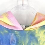 Sadie & Sage Kickback Sky Tie Dye Hoodie Cropped Pink Yellow Blue Size S Photo 2