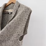 Brochu Walker  100% Cashmere Noah Wrap Open Cardigan Vest SM Earthen Tweed Gray Photo 3