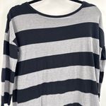 Garnet Hill  Top Womens black gray Stripe Layered Scoop Neck Beachy Boho size xs Photo 11