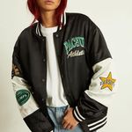 PacSun  90s Oversized Athletic Varsity Jacket Black Size XS/S Photo 1