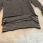 Poof! lightweight knit striped sweater black and white size Medium exposed zip Photo 8