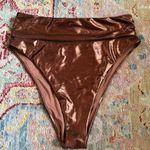 Aerie High Waisted Metallic Brown Bikini Bottoms Photo 0