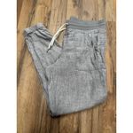 Athleta Linen Jogger Pants Gray Women's Size8 Elastic Waist Drawstring Pockets Photo 1