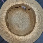 Women Tan Sun Hat Shimmer Pineapple Fedora One Size Wide Brim Beach Resort EUC Photo 4