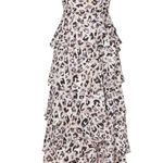 Hutch Elsa Pink Black Animal Print Ruffle High-Low Wrap Dress Size Small Photo 7