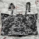 Zenana Outfitters The Arte by Black White Lace Zip Front Bustier Corset Crop Top, size S Photo 7