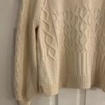 Madewell Cream Cable Knit Crewneck Sweater Size Small Photo 2