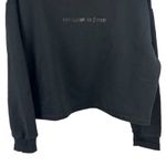 ZARA  Women's Floral Cropped Double Hoodie Sweatshirt Black Size M Photo 9