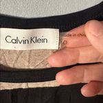 Calvin Klein Black Beige Striped Sleeveless Stretch Tank Dress Description: Photo 1