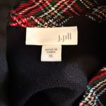 J.Jill  NWOT Oversized Navy Top with Red Plaid Detail and Zipper in Back Photo 4
