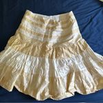 Seventy Y2K Cream and Tan Silk Midi Skirt L White Size L Photo 3