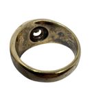 14KT HGE Gold Electroplate Art Deco Ring w Large CZ Stone Sz 10 Textured Vintage Photo 12