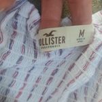 Hollister  White Red and Blue Textured Romper Suze Medium With Cut Out At Torso Photo 3